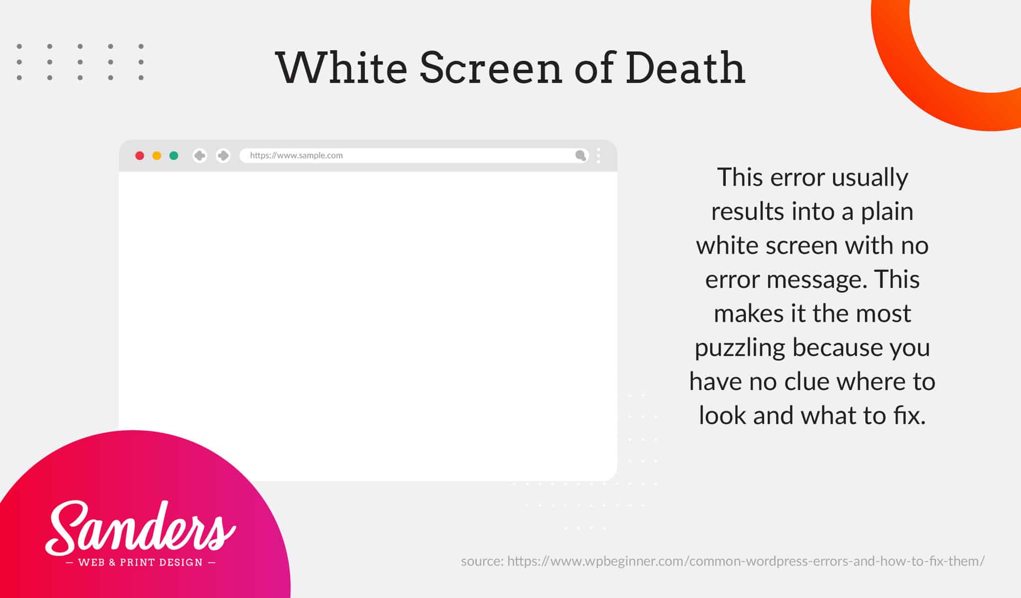The White Screen of Death - Sanders Design