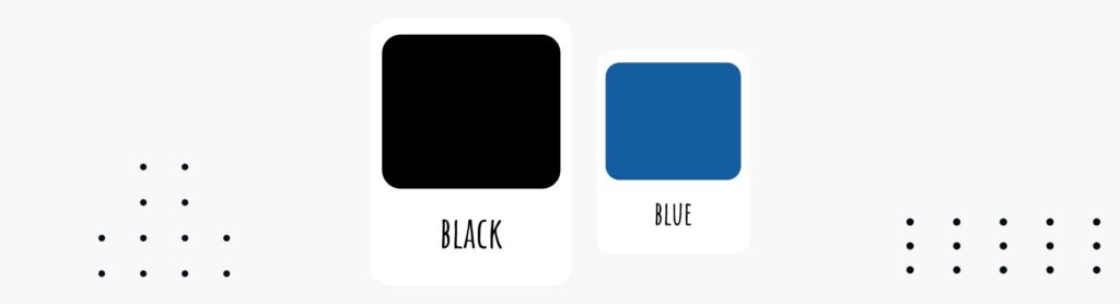 Black with blue