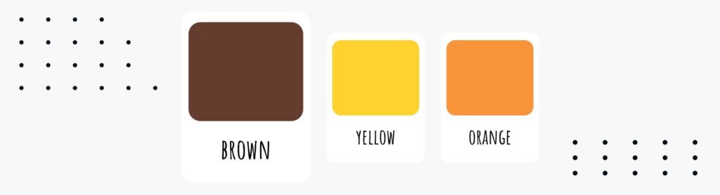 brown, yellow and orange